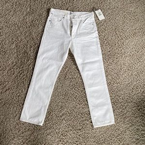 NWT Citizens of Humanity Off-White “Charlotte” High Rise Straight Leg Jeans